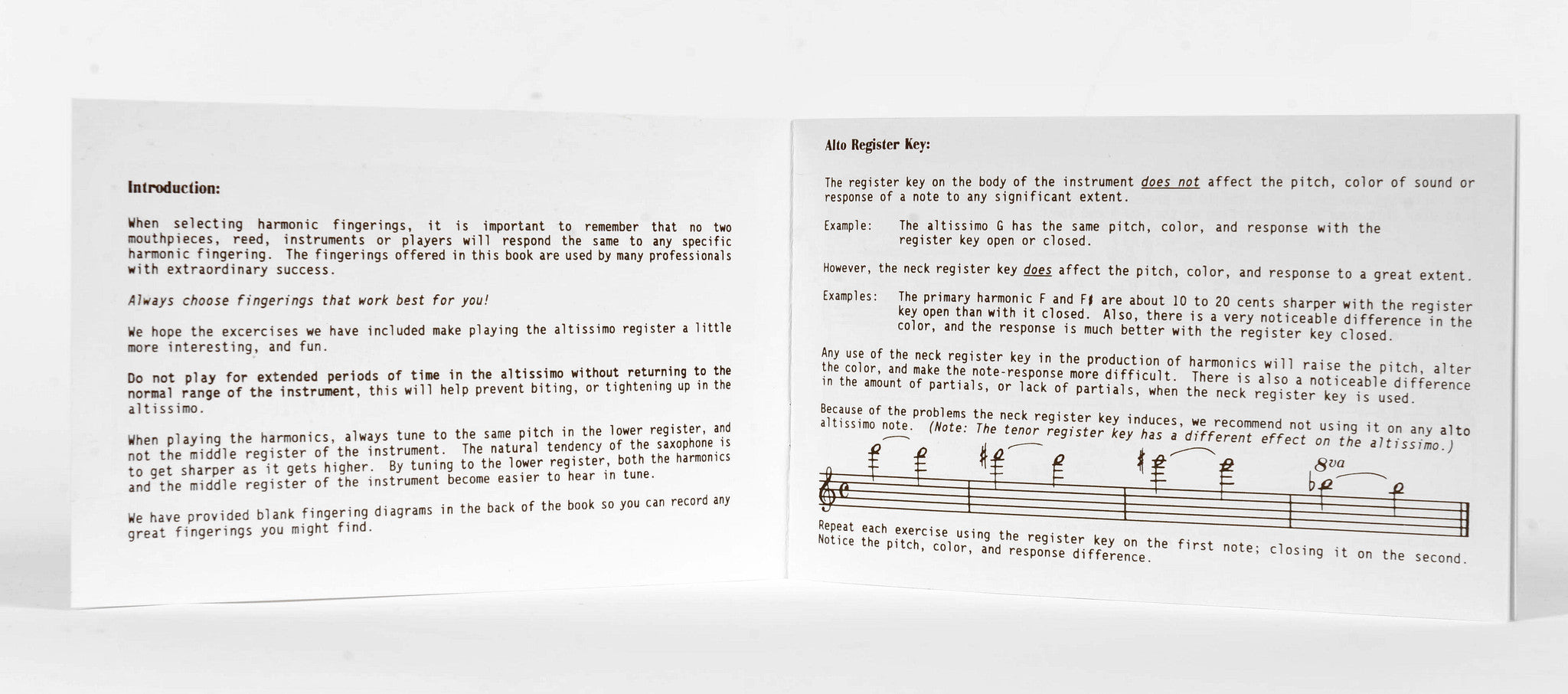 altissimo g# tenor sax Alto Sax Altissimo Fingerings Book – KDI Music