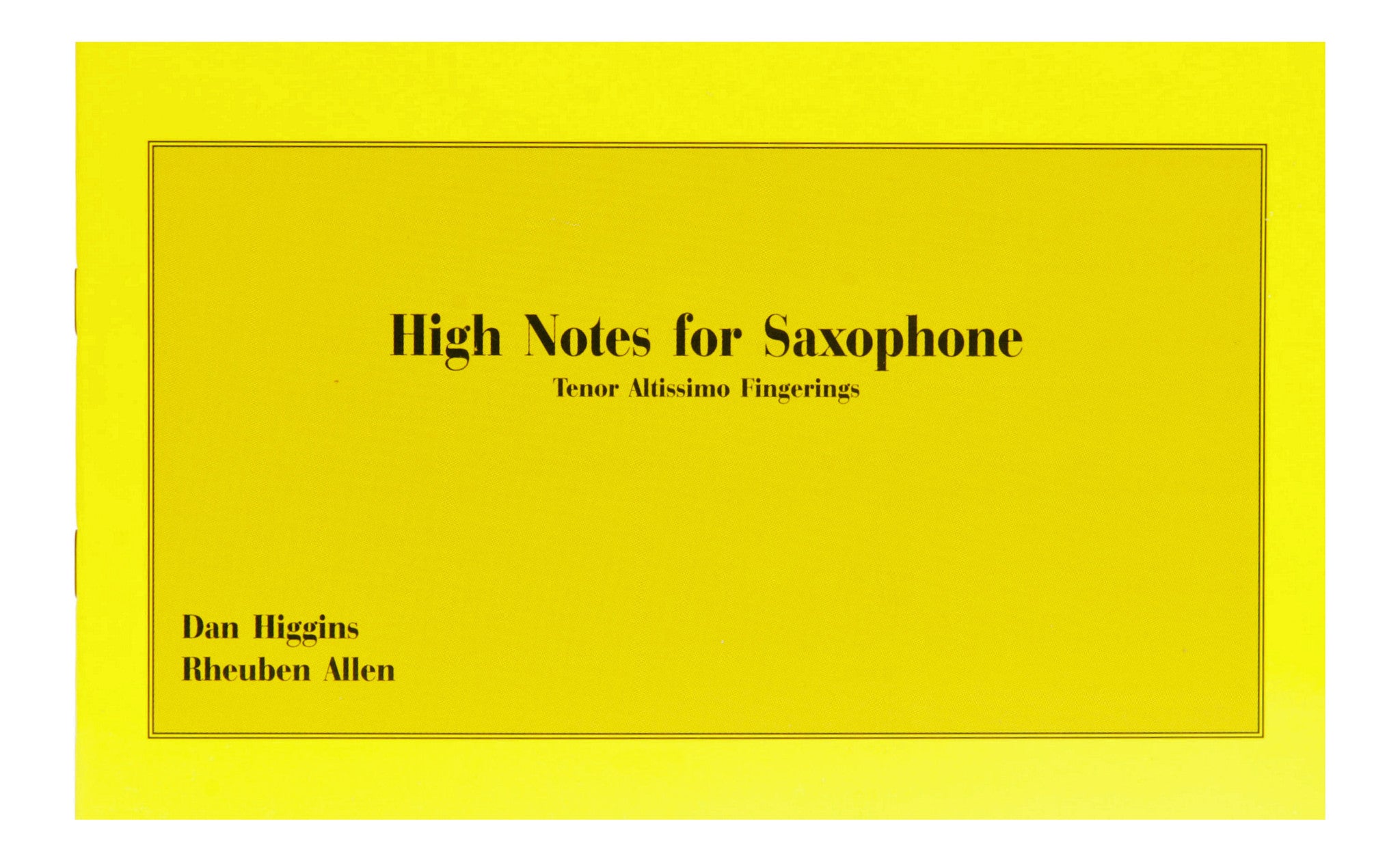 altissimo tenor saxophone Tenor Altissimo Fingerings Book – KDI Music